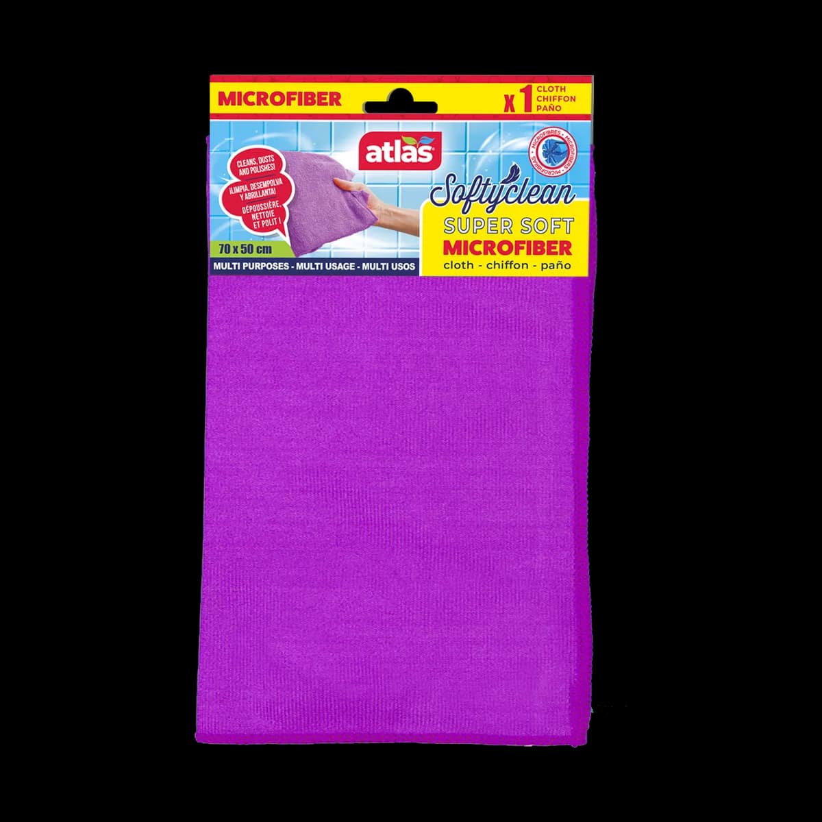 Softyclean 70 × 50 cm Floor Cloth — purple colourway, photograph 2